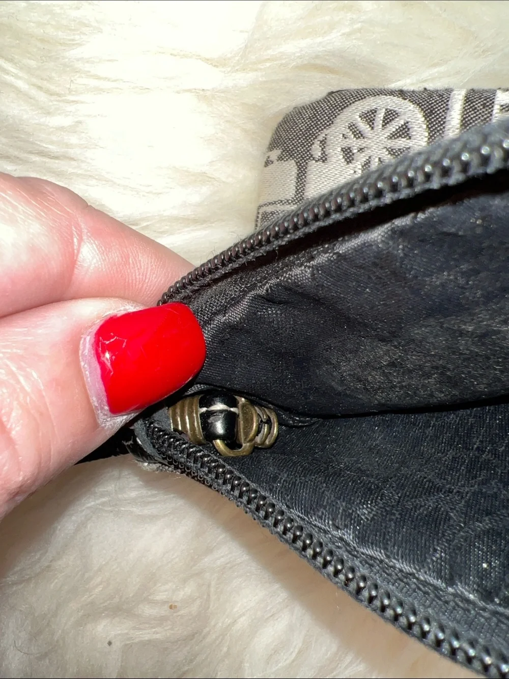 Coach Gray and Black Signature Canvas Wristlet